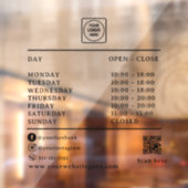 QR Code Business Hours Logo AI door sign ウィンドウサイン (シート2)