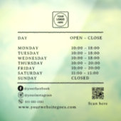QR Code Business Hours Logo AI door sign ウィンドウサイン (シート3)