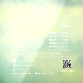 QR Code Business Hours Logo AI door sign ウィンドウサイン (シート3)