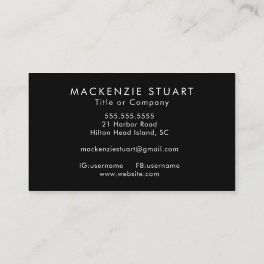 QR Code Business Logo Black Modern Professional 名刺 (裏面)