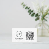 QR Code Business Logo | Black Modern Professional  名刺 (スタンド正面)