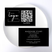 QR Code Business Logo Black Modern Professional 名刺