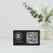 QR Code Business Logo | Black Modern Professional  名刺 (スタンド正面)
