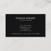 QR Code Business Logo | Black Modern Professional  名刺 (裏面)