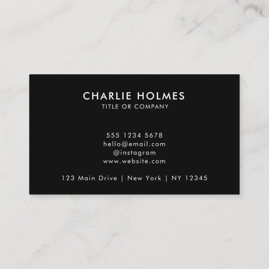 QR Code Business Logo | Black Modern Professional  名刺 (裏面)