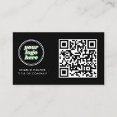 QR Code Business Logo | Black Modern Professional  名刺 (正面)
