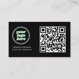QR Code Business Logo | Black Modern Professional 名刺