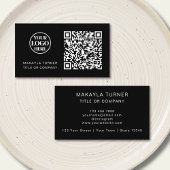 QR Code Business Logo Black Professional Modern 名刺