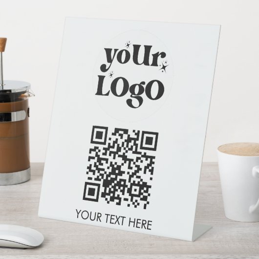 QR Code Business Logo Branded Scan Me 台座サイン (インサイチュ)