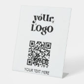 QR Code Business Logo Branded Scan Me 台座サイン (正面)