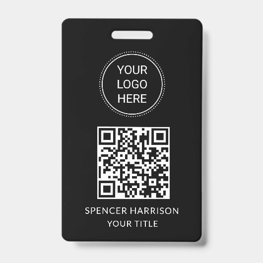 QR Code Business Logo Business Event バッジ (表面)