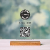 QR Code Business Logo Contactless アクリルサイン (ニュートラル)