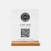 QR Code Business Logo Contactless アクリルサイン (正面)