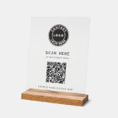 QR Code Business Logo Contactless アクリルサイン (傾斜)