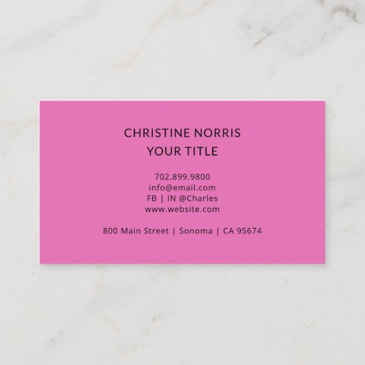 QR Code Business Logo | Modern Hot Pink 名刺 (裏面)