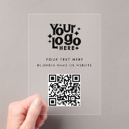 QR Code Business Logo Modern Minimalist Branded アクリル招待状