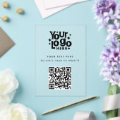 QR Code Business Logo Modern Minimalist Branded アクリル招待状 (インサイチュ (ウェディング))