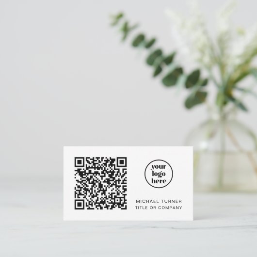 QR Code Business Logo Modern Professional 名刺 (スタンド正面)