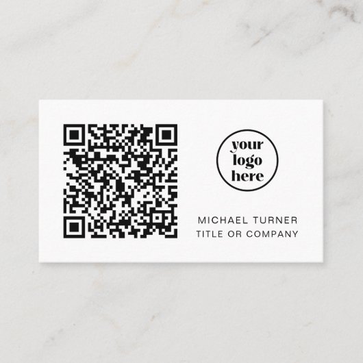 QR Code Business Logo Modern Professional 名刺 (正面)
