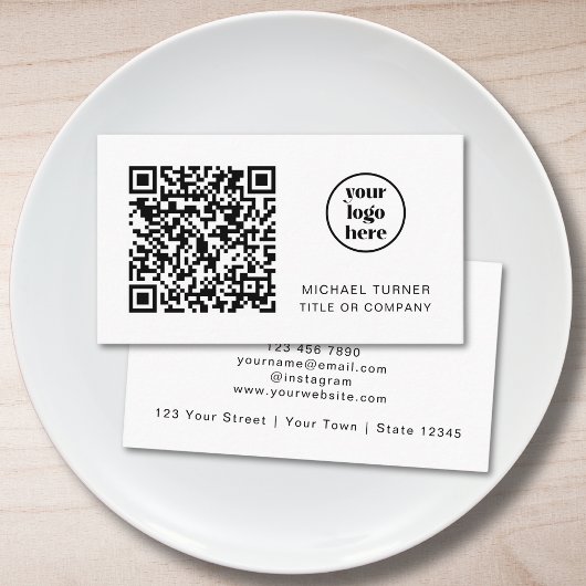QR Code Business Logo Modern Professional 名刺