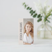 QR Code Business Logo Modern Professional Beige 名刺 (スタンド正面)