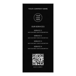 QR Code Business Logo Modern Professional Black ラックカード