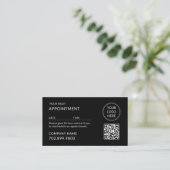 QR Code Business Logo Modern Professional Black 予約カード (スタンド正面)