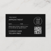 QR Code Business Logo Modern Professional Black 予約カード (正面)