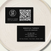 QR Code Business Logo Modern Professional Black 名刺