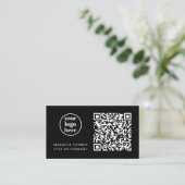 QR Code Business Logo Modern Professional Black 名刺 (スタンド正面)