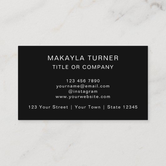 QR Code Business Logo Modern Professional Black 名刺 (裏面)