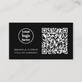 QR Code Business Logo Modern Professional Black 名刺 (正面)