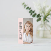 QR Code Business Logo Modern Professional Blush 名刺 (スタンド正面)