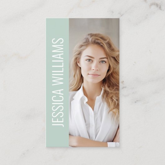 QR Code Business Logo Modern Professional Green 名刺 (正面)