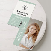 QR Code Business Logo Modern Professional Green 名刺