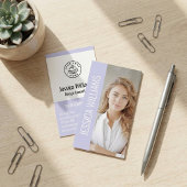 QR Code Business Logo Modern Professional Lavender 名刺