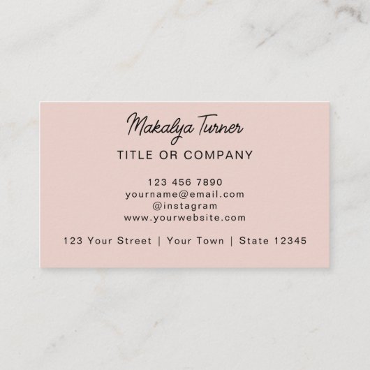 QR Code Business Logo Modern Professional Pink 名刺 (裏面)