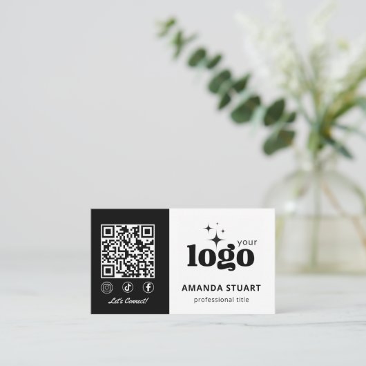 QR Code Business Logo Modern Professional Template 名刺 (スタンド正面)