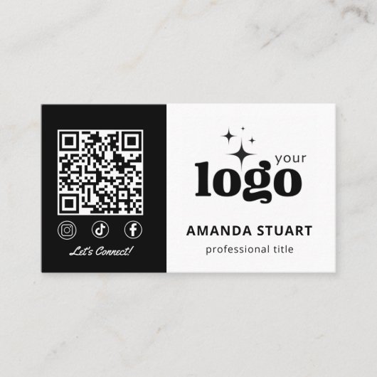 QR Code Business Logo Modern Professional Template 名刺 (正面)