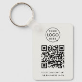 QR Code | Business Logo Professional Simple Gray キーホルダー (正面)