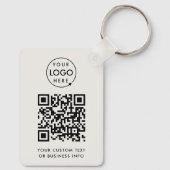 QR Code | Business Logo Professional Simple Gray キーホルダー (裏面)