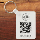 QR Code | Business Logo Professional Simple Gray キーホルダー (正面)