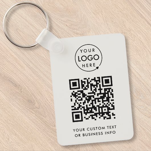 QR Code | Business Logo Professional Simple Gray キーホルダー