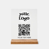 QR Code Business Logo Scan Me アクリルサイン (正面)