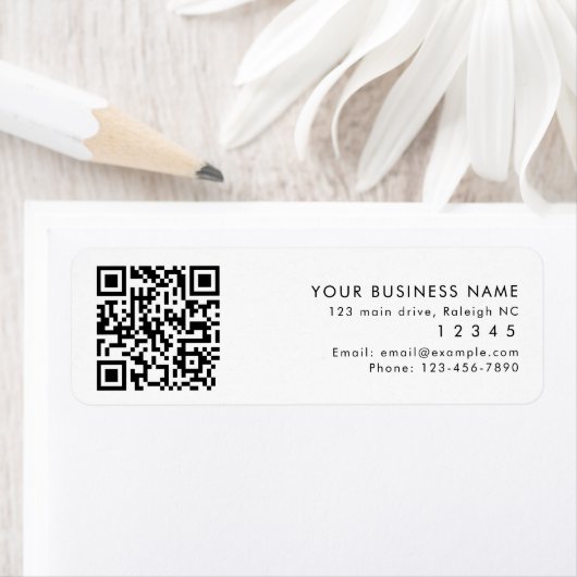 QR Code Business Name Phone Number Return Address ラベル (インサイチュ)