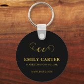 QR Code Business Name Promo Keychains キーホルダー (正面)