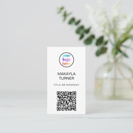 QR Code Business Professional Logo Business Card 名刺 (スタンド正面)