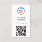 QR Code Business Professional Logo Business Card 名刺 (正面)