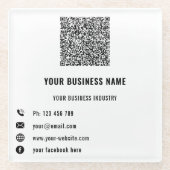 QR Code Business Promotional Glass Coaster Example ガラスコースター (正面)