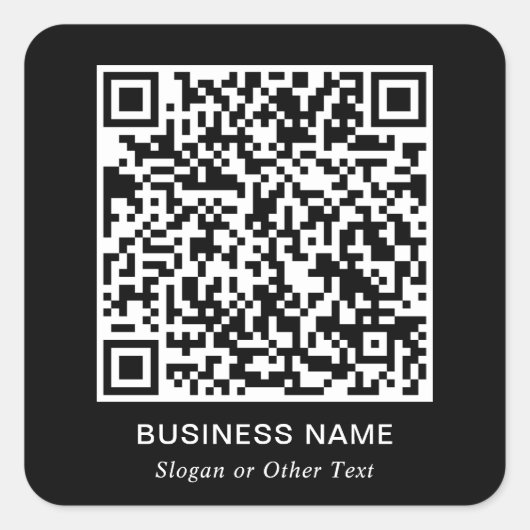 QR Code Business Square Black スクエアシール (正面)